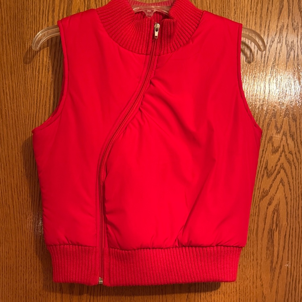 Red Sleeveless Puffer Vest